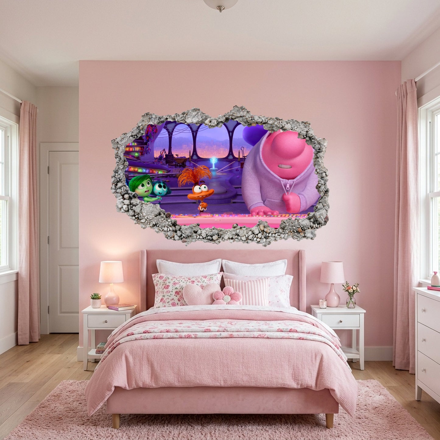 Disney Pixar Inside Out Wall Art Sticker 3D Wall Hole Decal 281