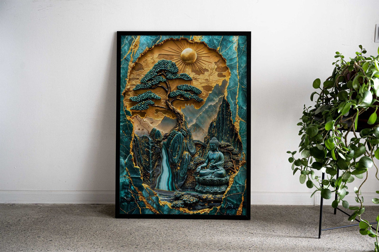 Divine Reflection Kintsugi Asian Style Poster | Wall Art for Home & Office | High-Quality Print - High-Quality Visual Display