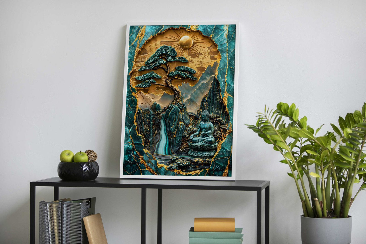 Divine Reflection Kintsugi Asian Style Poster | Wall Art for Home & Office | High-Quality Print - High-Quality Visual Display