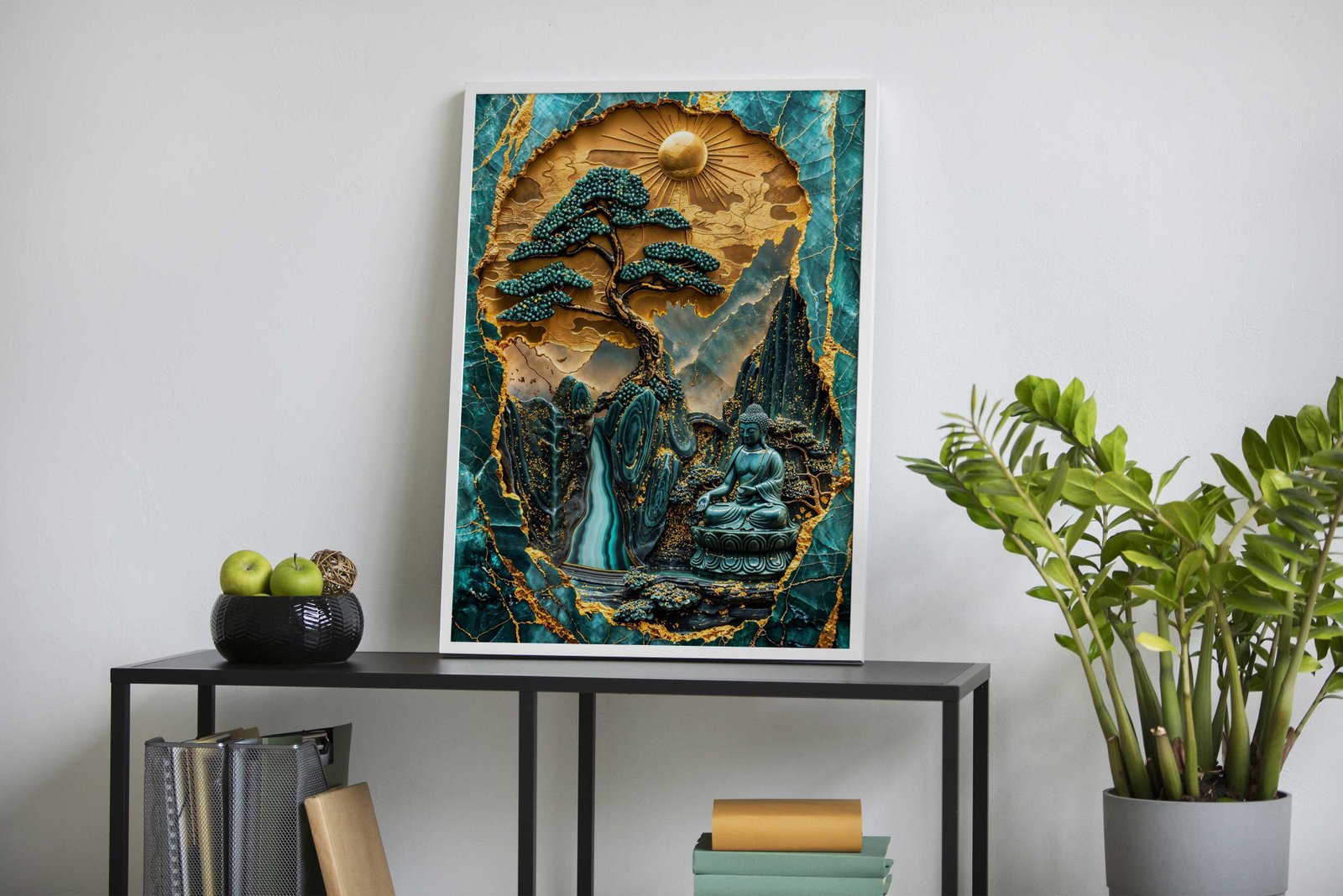 Divine Reflection Kintsugi Asian Style Poster | Wall Art for Home & Office | High-Quality Print - High-Quality Visual Display