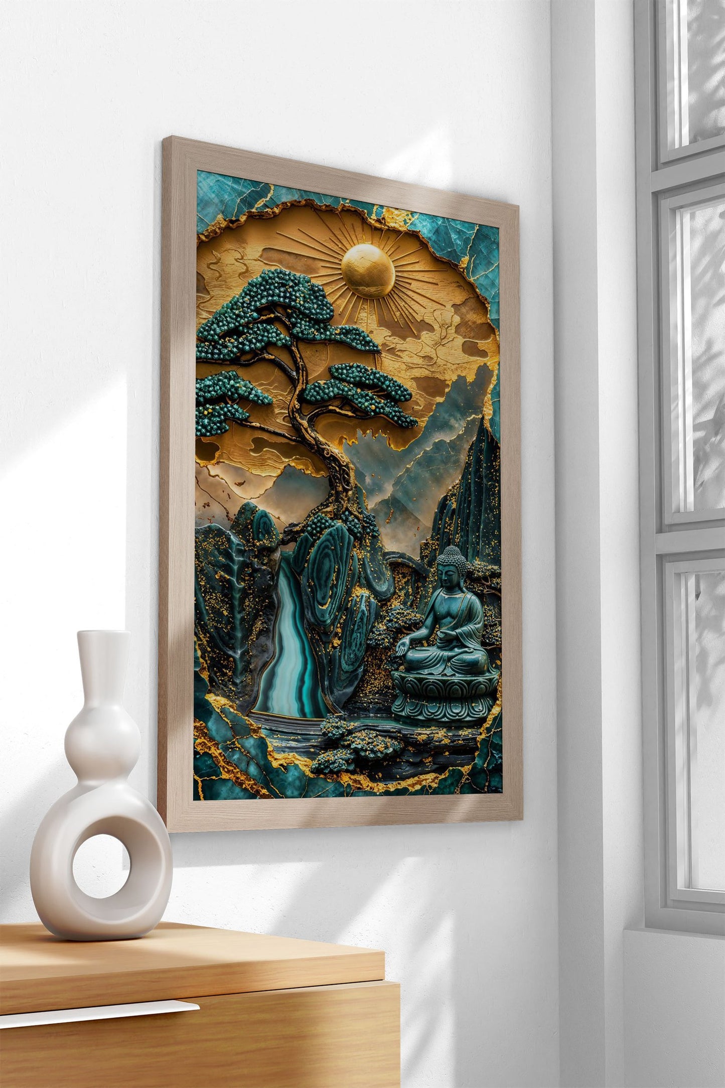 Divine Reflection Kintsugi Asian Style Poster | Wall Art for Home & Office | High-Quality Print - High-Quality Visual Display