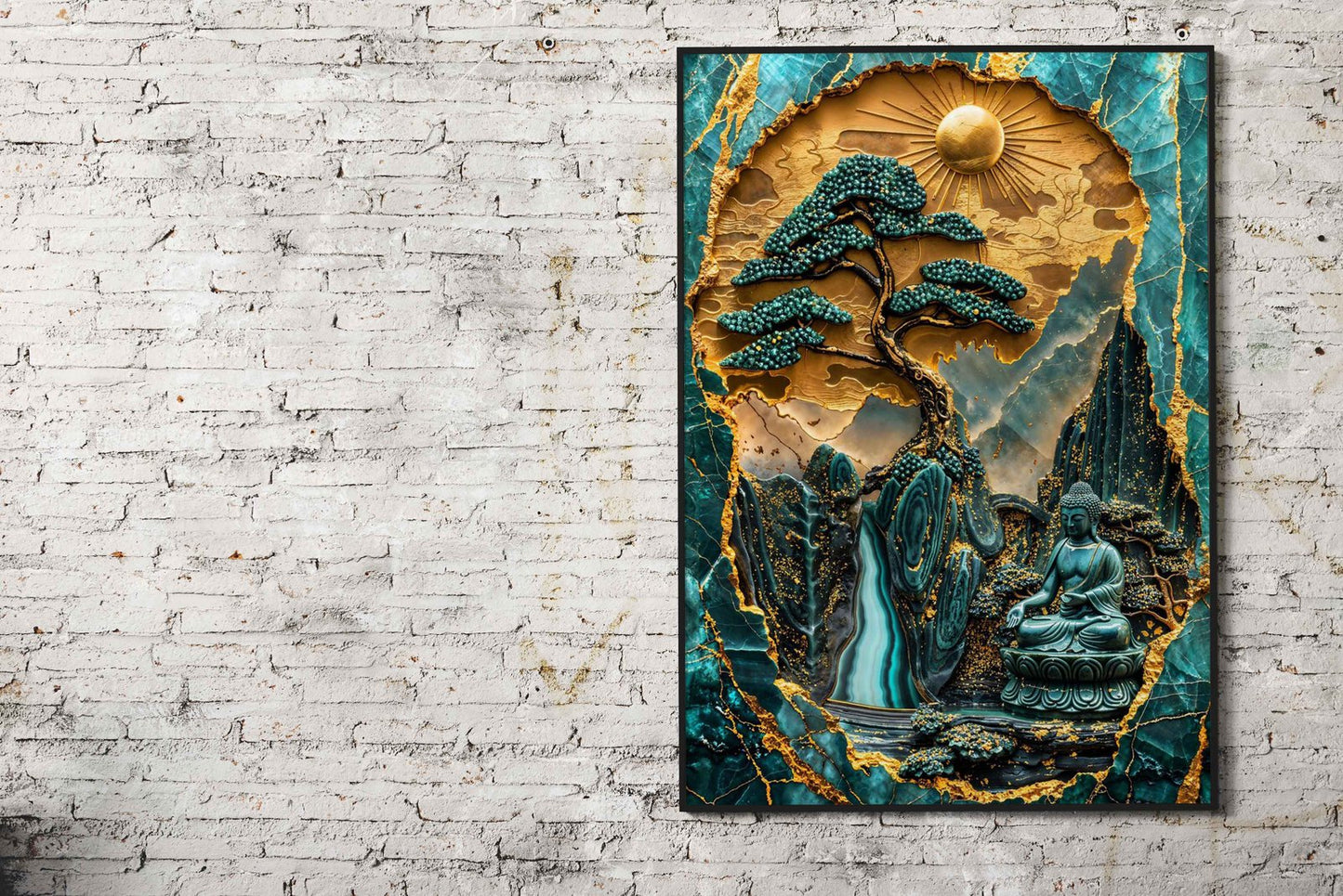 Divine Reflection Kintsugi Asian Style Poster | Wall Art for Home & Office | High-Quality Print - High-Quality Visual Display