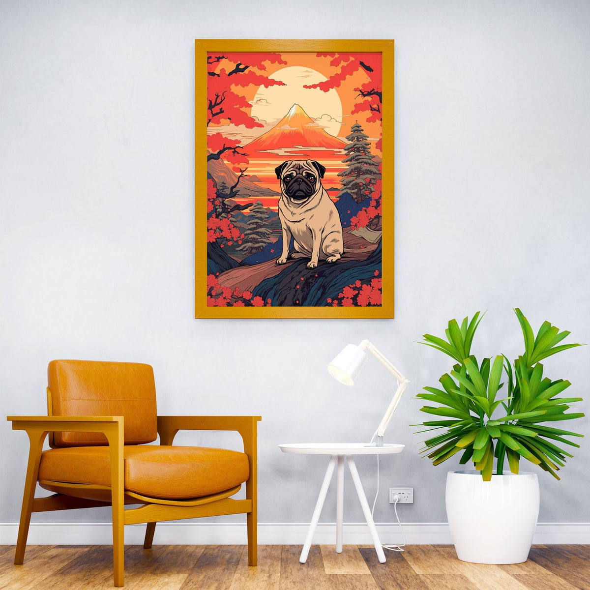 Dog Japanese Landscape Asian Style Poster | Wall Art for Home & Office | High-Quality Print - High-Quality Visual Display