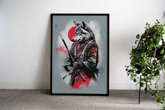 Dog Samurai Japan Asian Style Poster | Wall Art for Home & Office | High-Quality Print - High-Quality Visual Display