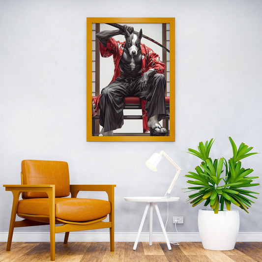 Dog Samurai katana Asian Style Poster | Wall Art for Home & Office | High-Quality Print - High-Quality Visual Display