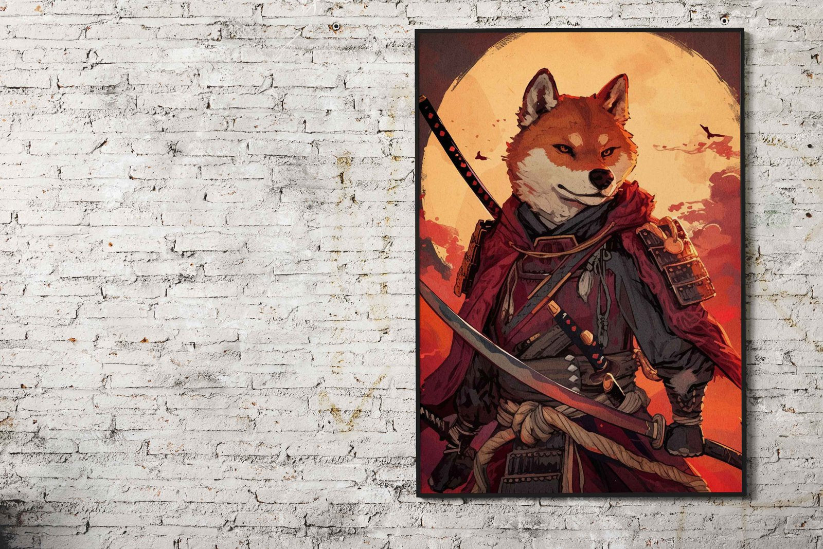 Dog Samurai Asian Style Poster | Wall Art for Home & Office | High-Quality Print - High-Quality Visual Display