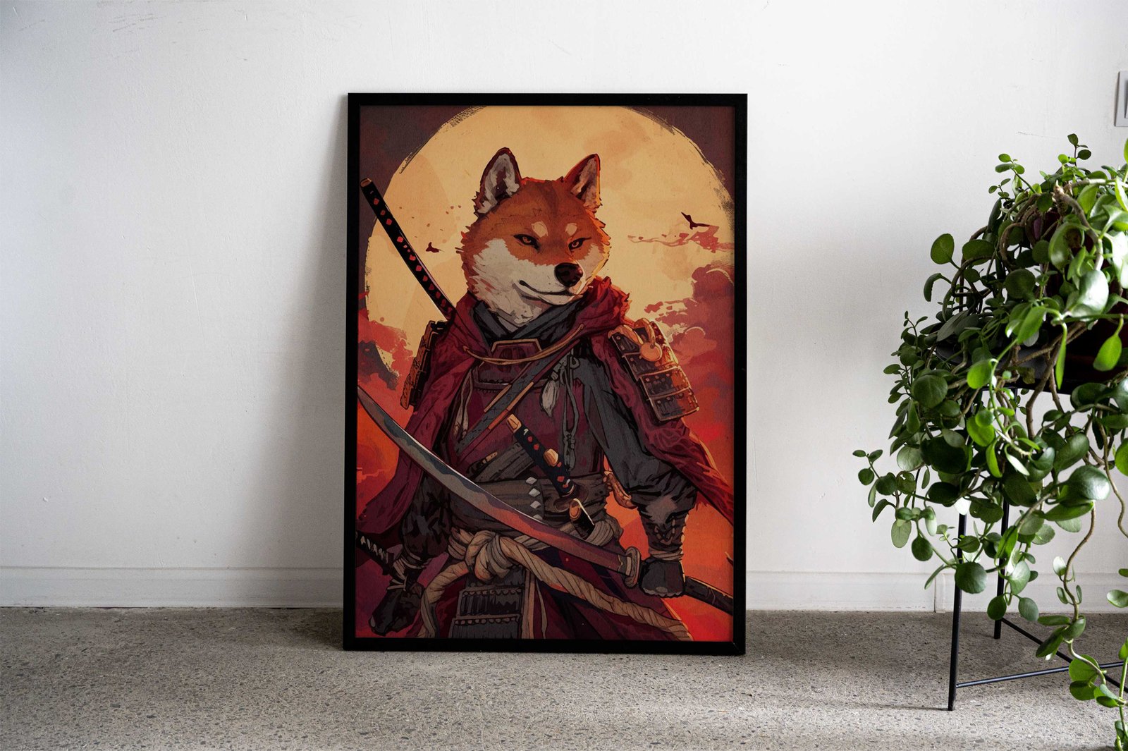Dog Samurai Asian Style Poster | Wall Art for Home & Office | High-Quality Print - High-Quality Visual Display