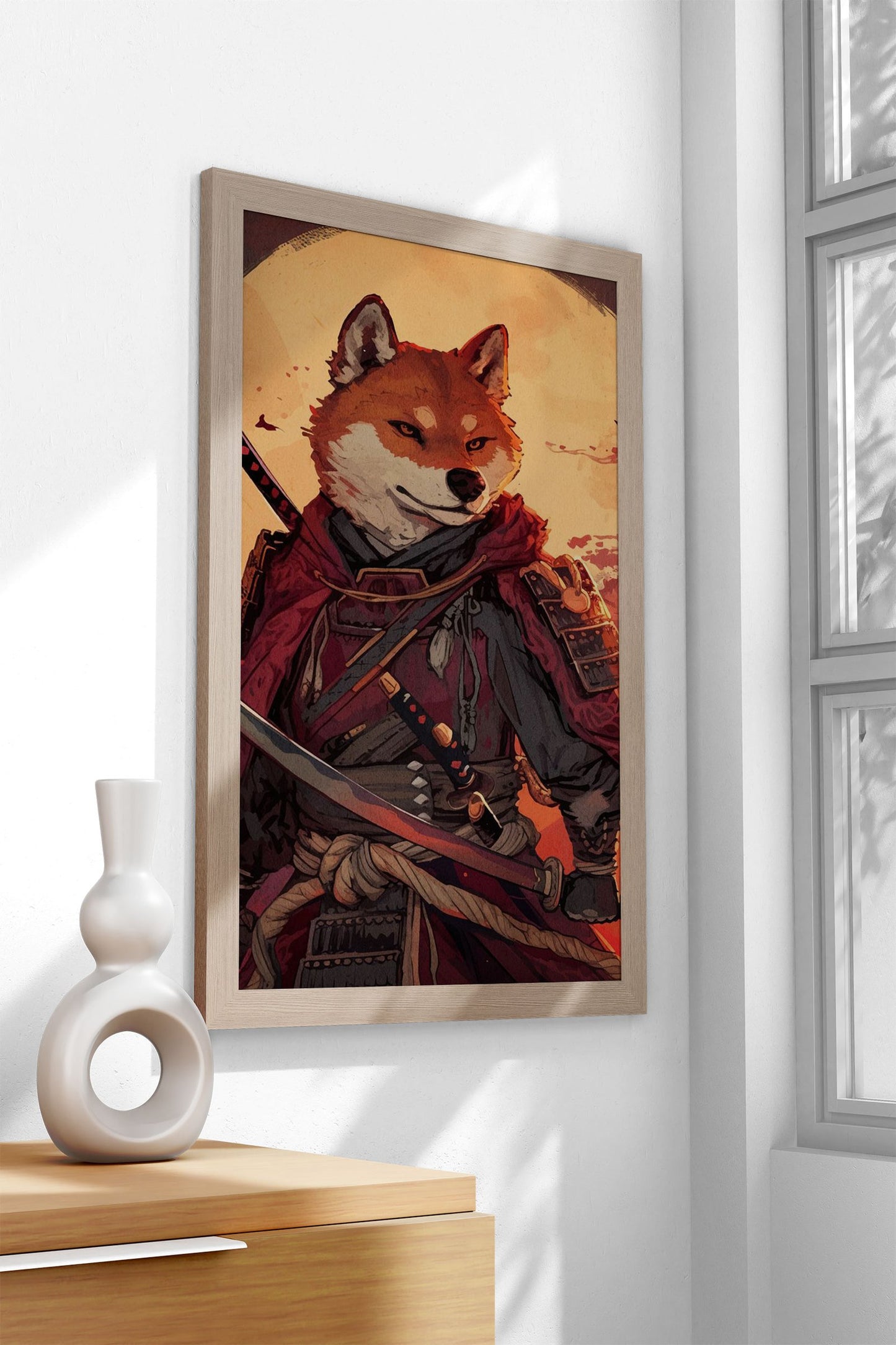 Dog Samurai Asian Style Poster | Wall Art for Home & Office | High-Quality Print - High-Quality Visual Display