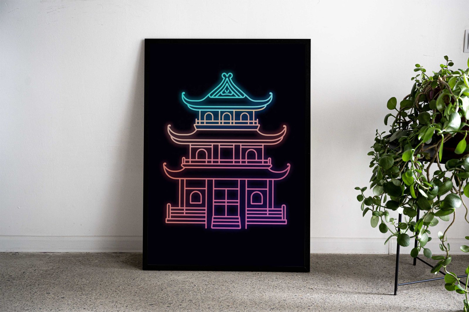 Dojo Light Neon Japan Asian Style Poster | Wall Art for Home & Office | High-Quality Print - High-Quality Visual Display