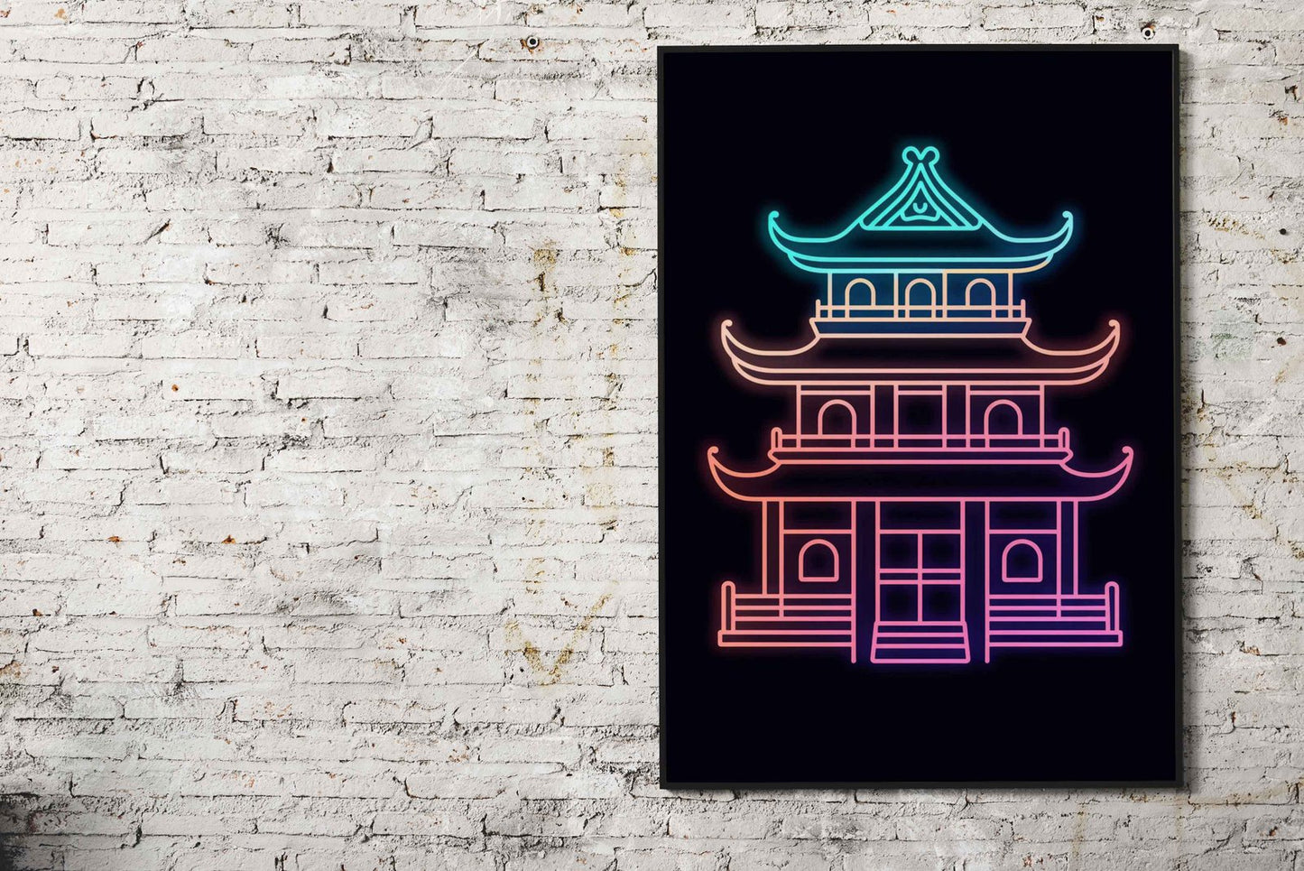 Dojo Light Neon Japan Asian Style Poster | Wall Art for Home & Office | High-Quality Print - High-Quality Visual Display