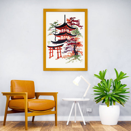 Dojo Torii Retro Japanese Asian Style Poster | Wall Art for Home & Office | High-Quality Print - High-Quality Visual Display