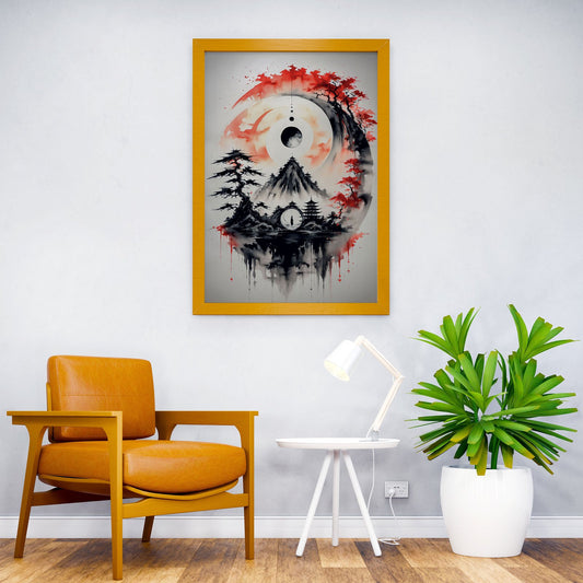 Double Exposure Yinyang Asian Style Poster | Wall Art for Home & Office | High-Quality Print - High-Quality Visual Display