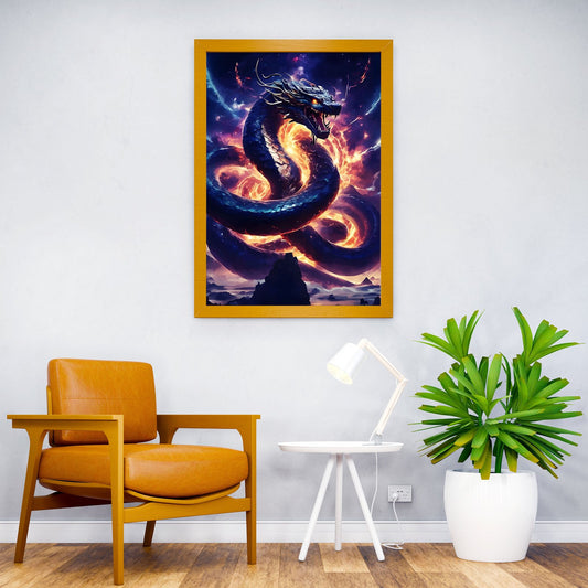 Dragon Fire Asian Style Poster | Wall Art for Home & Office | High-Quality Print - High-Quality Visual Display