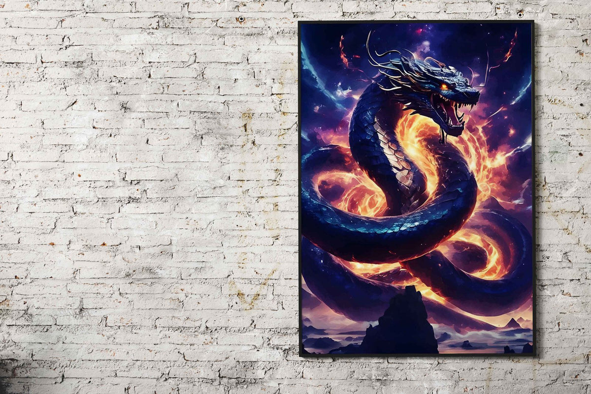 Dragon Fire Asian Style Poster | Wall Art for Home & Office | High-Quality Print - High-Quality Visual Display