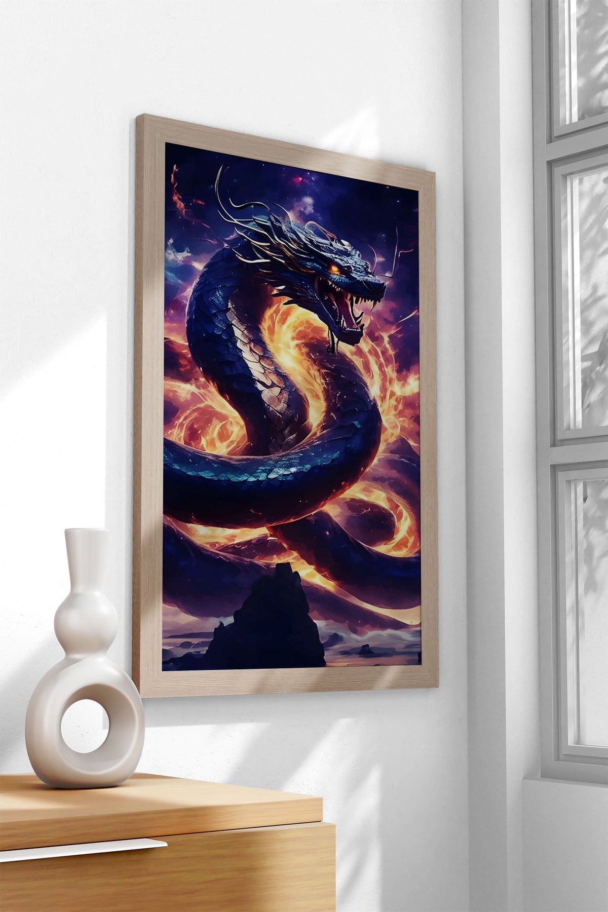 Dragon Fire Asian Style Poster | Wall Art for Home & Office | High-Quality Print - High-Quality Visual Display