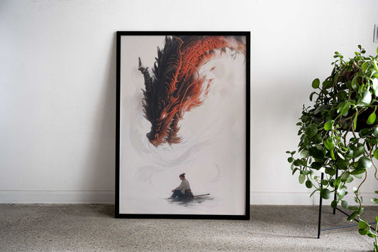 Dragon Gaze Asian Style Poster | Wall Art for Home & Office | High-Quality Print - High-Quality Visual Display