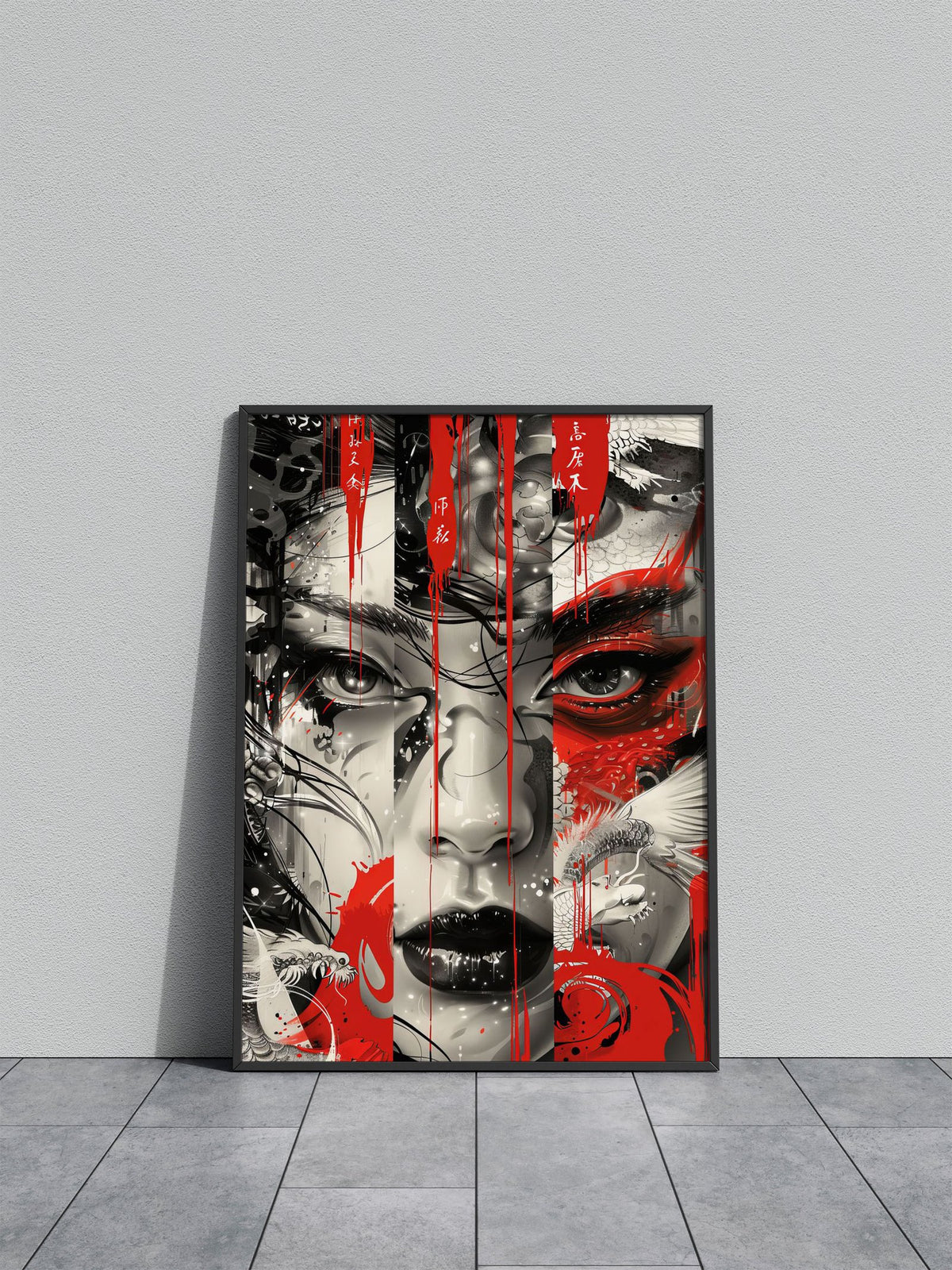 Dragon Geisha Samurai Asian Style Poster | Wall Art for Home & Office | High-Quality Print - High-Quality Visual Display