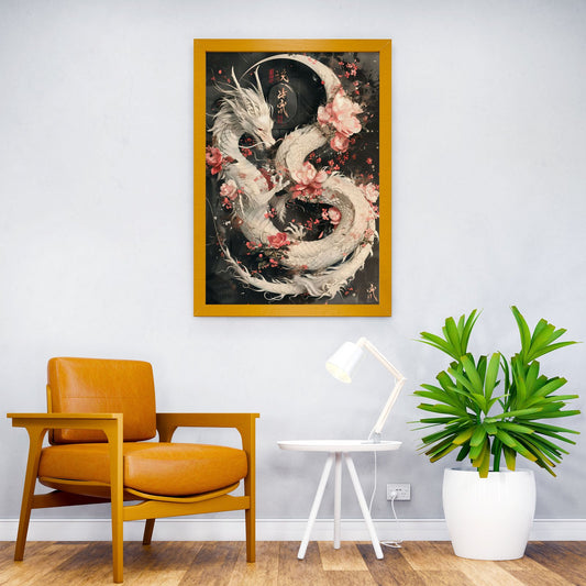 Dragon Sakura Japanese Asian Style Poster | Wall Art for Home & Office | High-Quality Print - High-Quality Visual Display