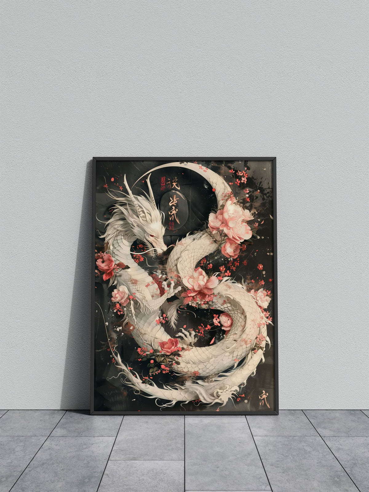 Dragon Sakura Japanese Asian Style Poster | Wall Art for Home & Office | High-Quality Print - High-Quality Visual Display