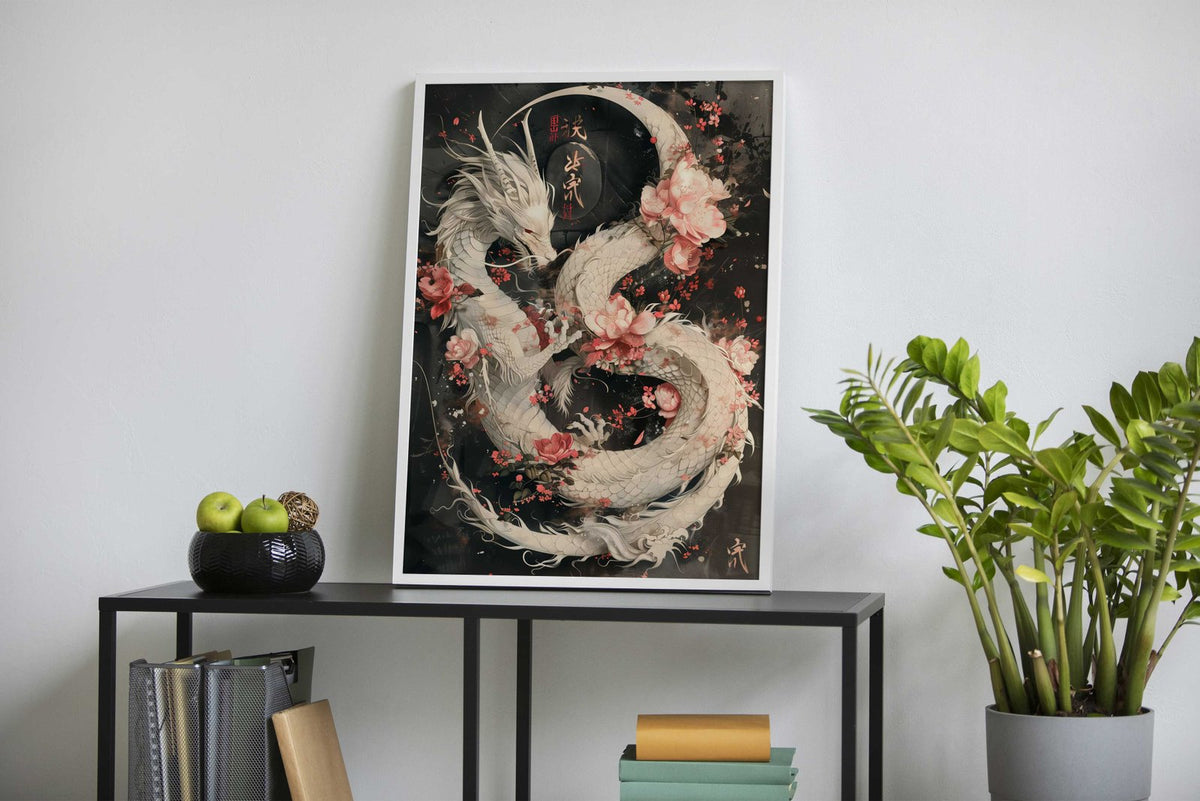 Dragon Sakura Japanese Asian Style Poster | Wall Art for Home & Office | High-Quality Print - High-Quality Visual Display