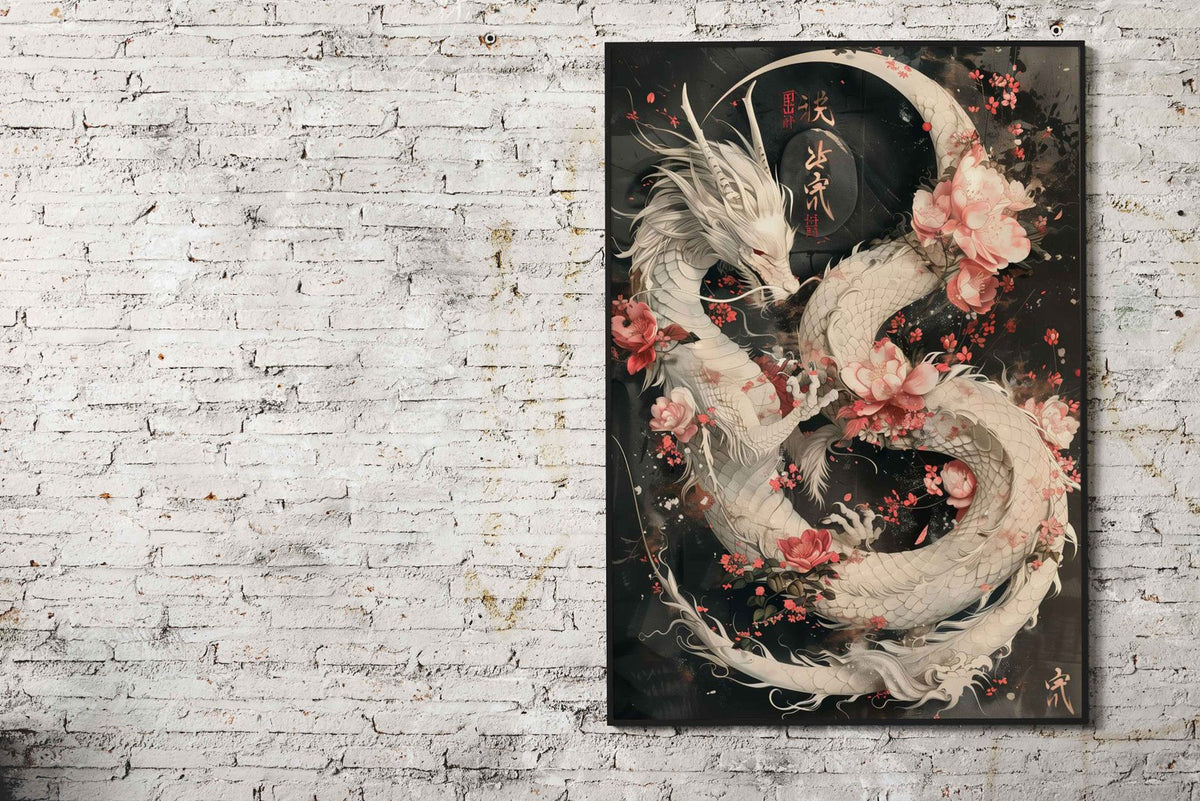 Dragon Sakura Japanese Asian Style Poster | Wall Art for Home & Office | High-Quality Print - High-Quality Visual Display