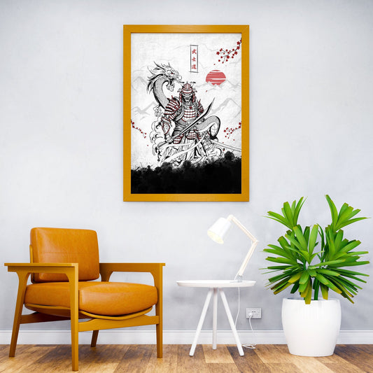 Dragon Samurai Asian Style Poster | Wall Art for Home & Office | High-Quality Print - High-Quality Visual Display