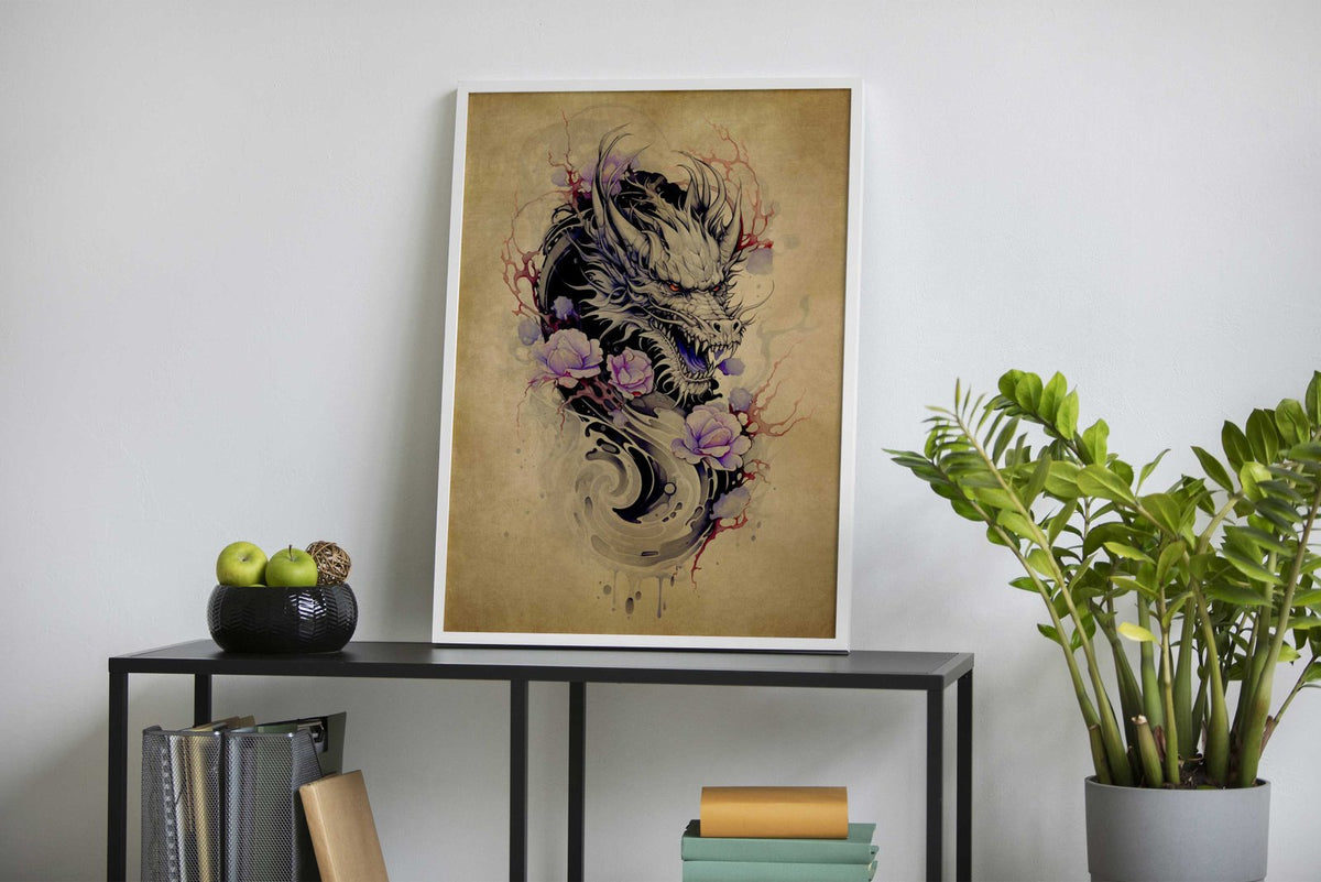 Dragon Scroll No4 Asian Style Poster | Wall Art for Home & Office | High-Quality Print - High-Quality Visual Display