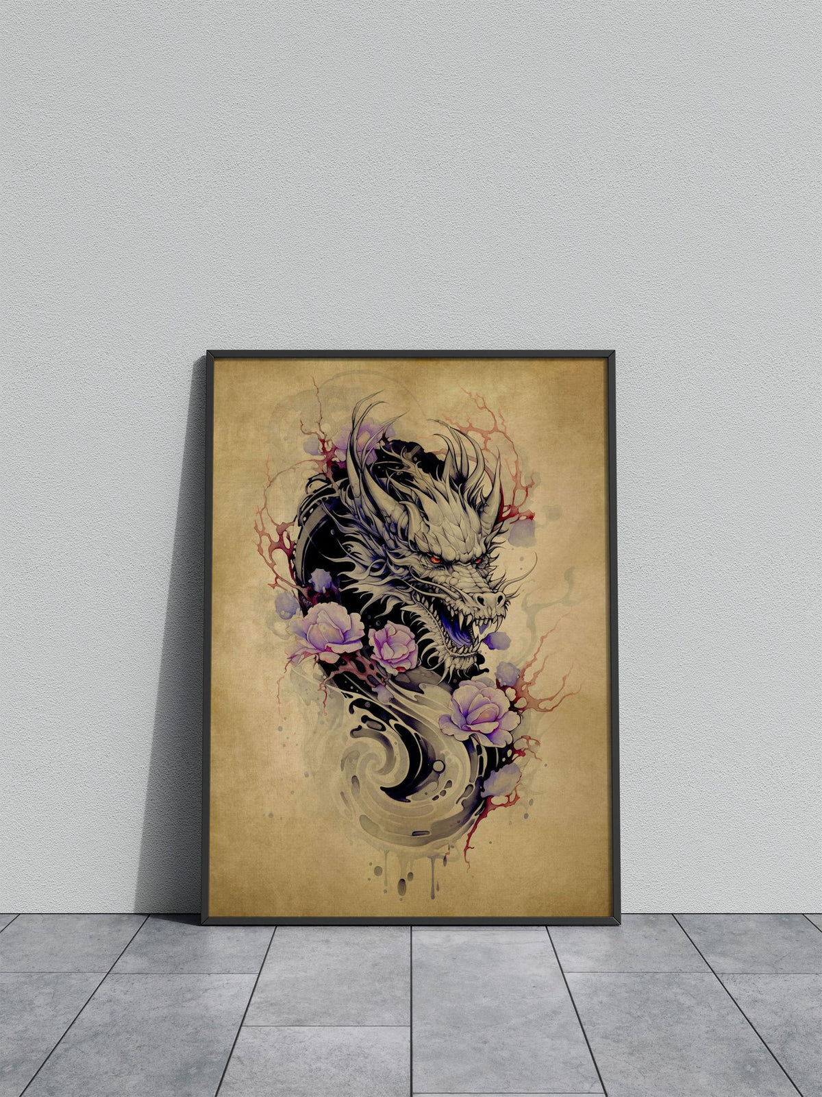 Dragon Scroll No4 Asian Style Poster | Wall Art for Home & Office | High-Quality Print - High-Quality Visual Display