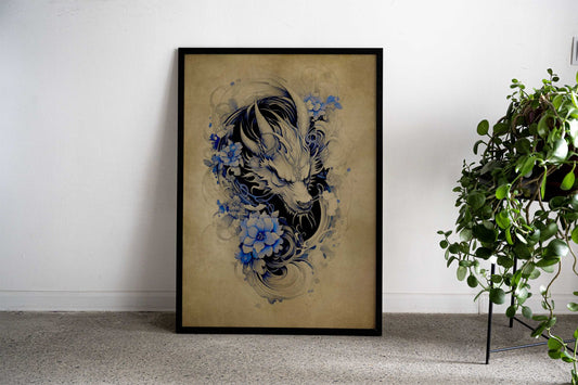 Dragon Scroll No5 Asian Style Poster | Wall Art for Home & Office | High-Quality Print - High-Quality Visual Display