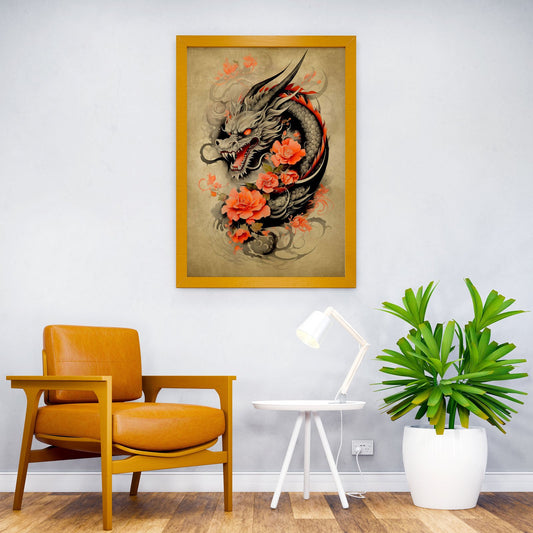 Dragon Scroll No8 Asian Style Poster | Wall Art for Home & Office | High-Quality Print - High-Quality Visual Display
