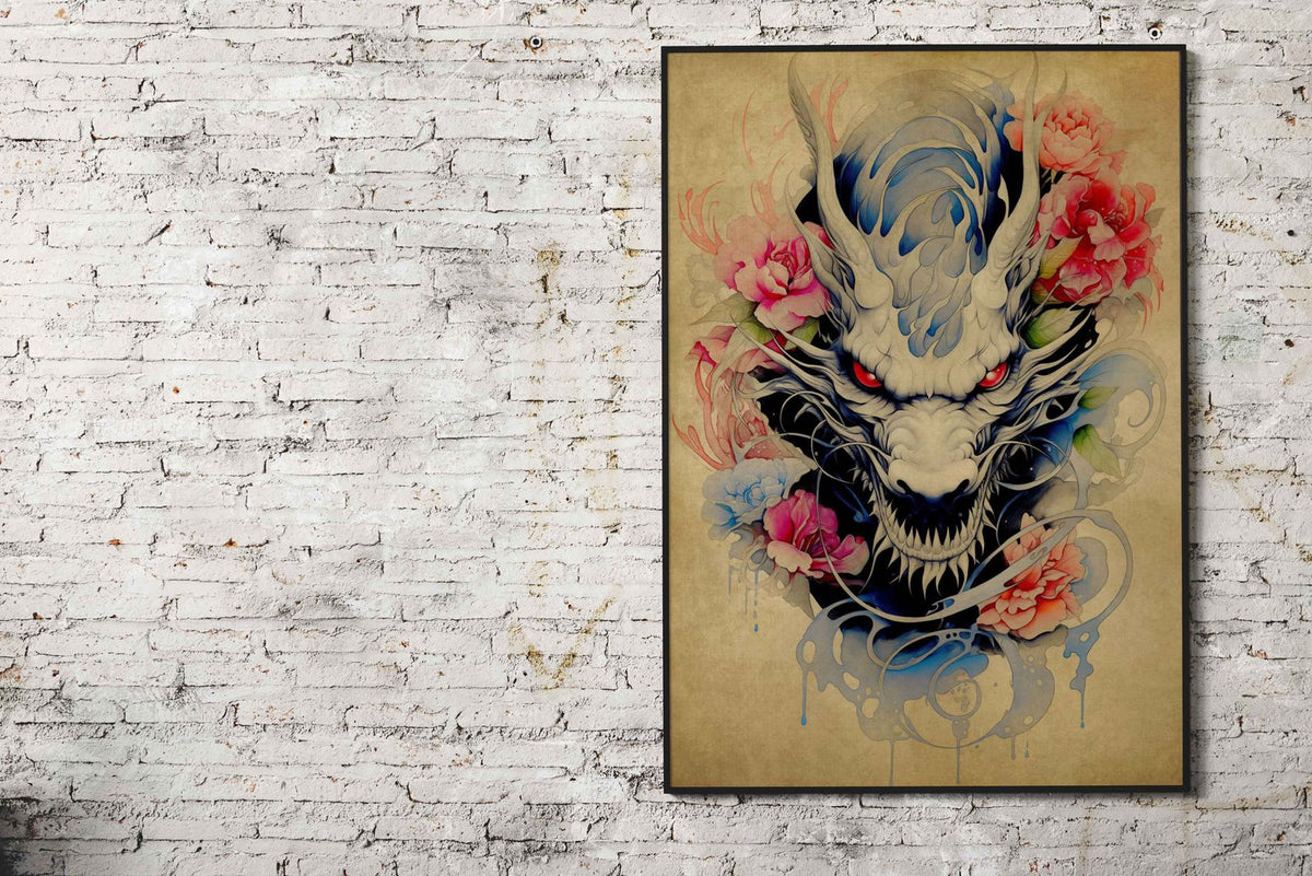 Dragon Scroll No9 Asian Style Poster | Wall Art for Home & Office | High-Quality Print - High-Quality Visual Display