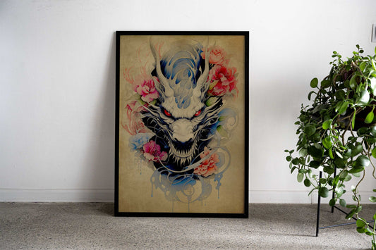 Dragon Scroll No9 Asian Style Poster | Wall Art for Home & Office | High-Quality Print - High-Quality Visual Display