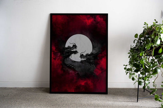 Dragon Smoke Art Asian Style Poster | Wall Art for Home & Office | High-Quality Print - High-Quality Visual Display