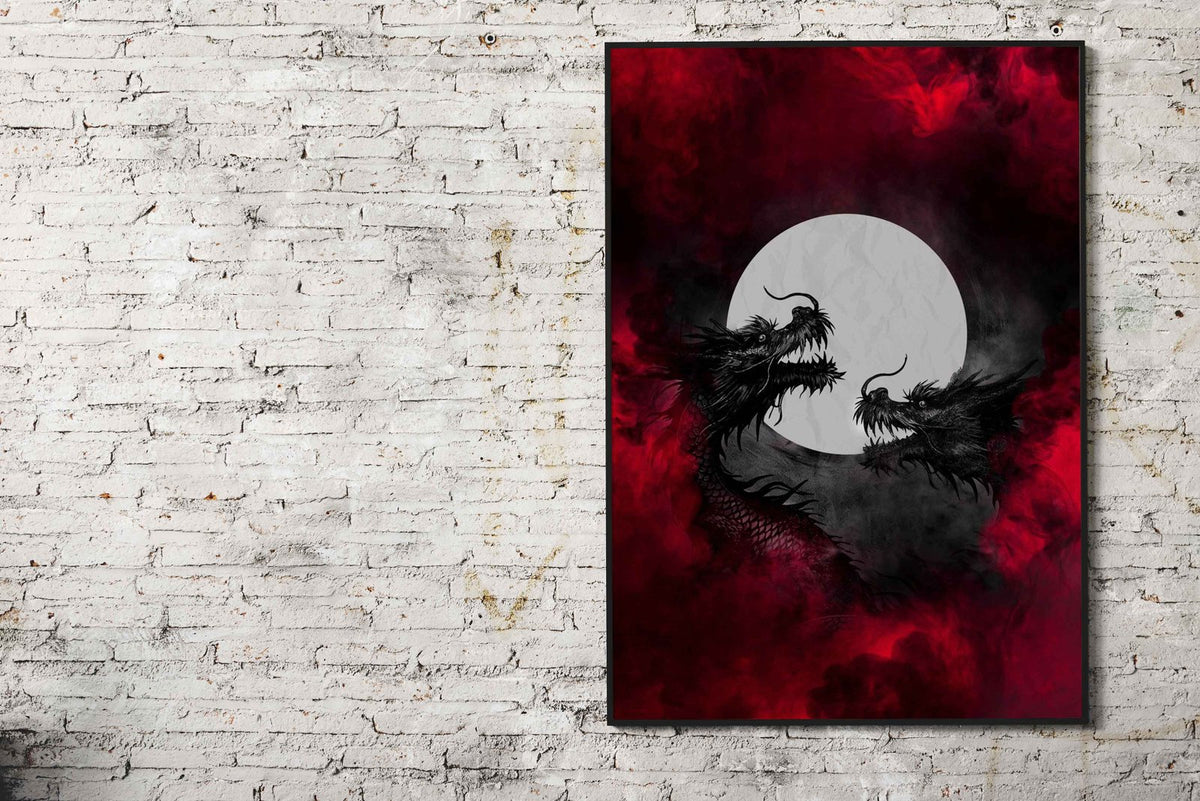 Dragon Smoke Art Asian Style Poster | Wall Art for Home & Office | High-Quality Print - High-Quality Visual Display