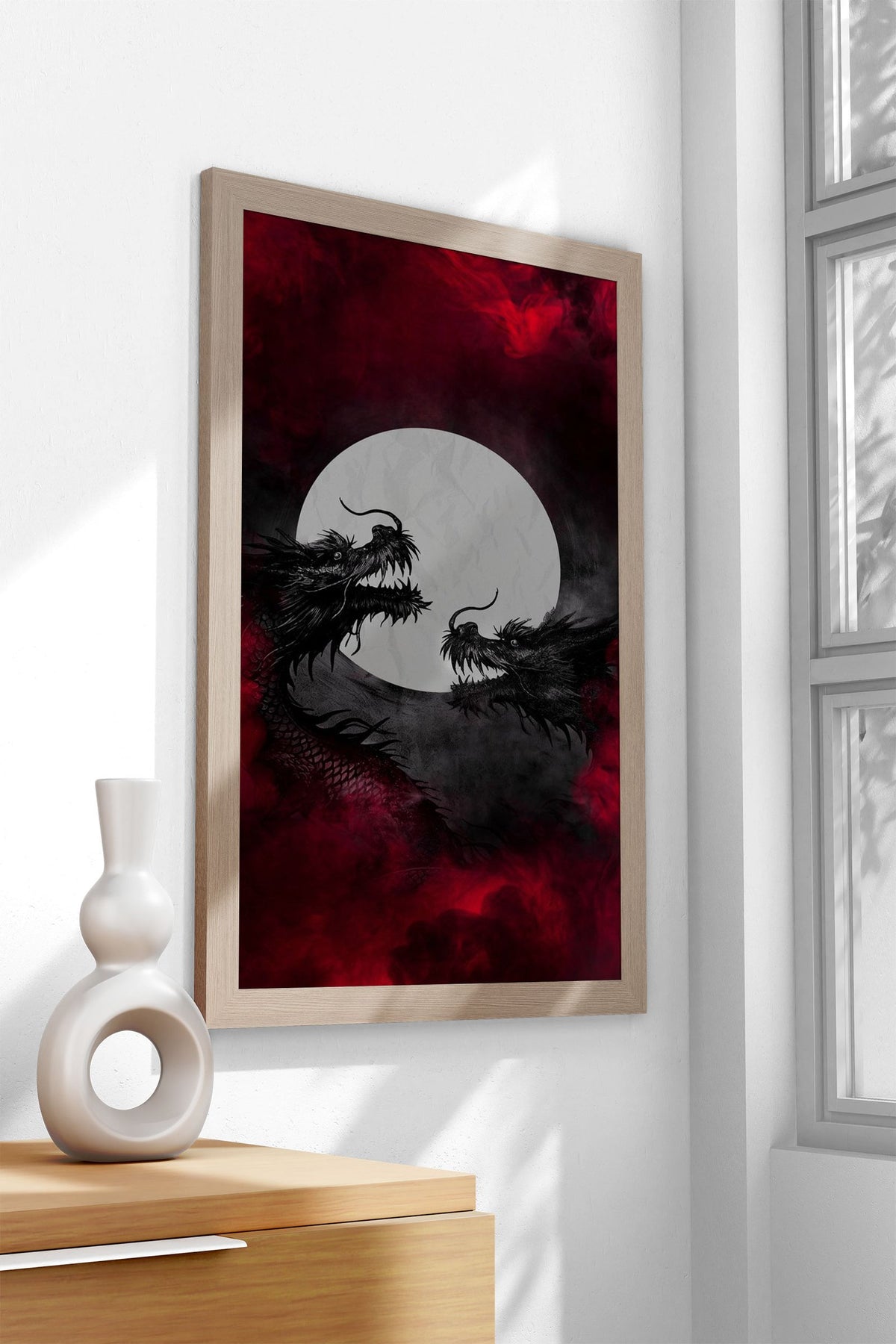 Dragon Smoke Art Asian Style Poster | Wall Art for Home & Office | High-Quality Print - High-Quality Visual Display