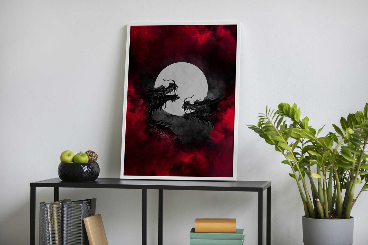Dragon Smoke Art Asian Style Poster | Wall Art for Home & Office | High-Quality Print - High-Quality Visual Display