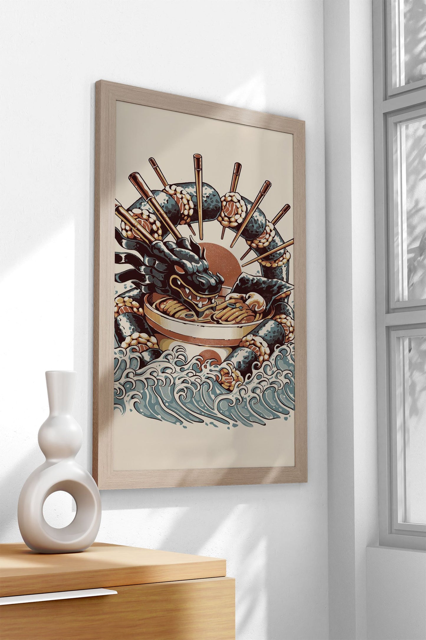 Dragon Sushi Ramen Asian Style Poster | Wall Art for Home & Office | High-Quality Print