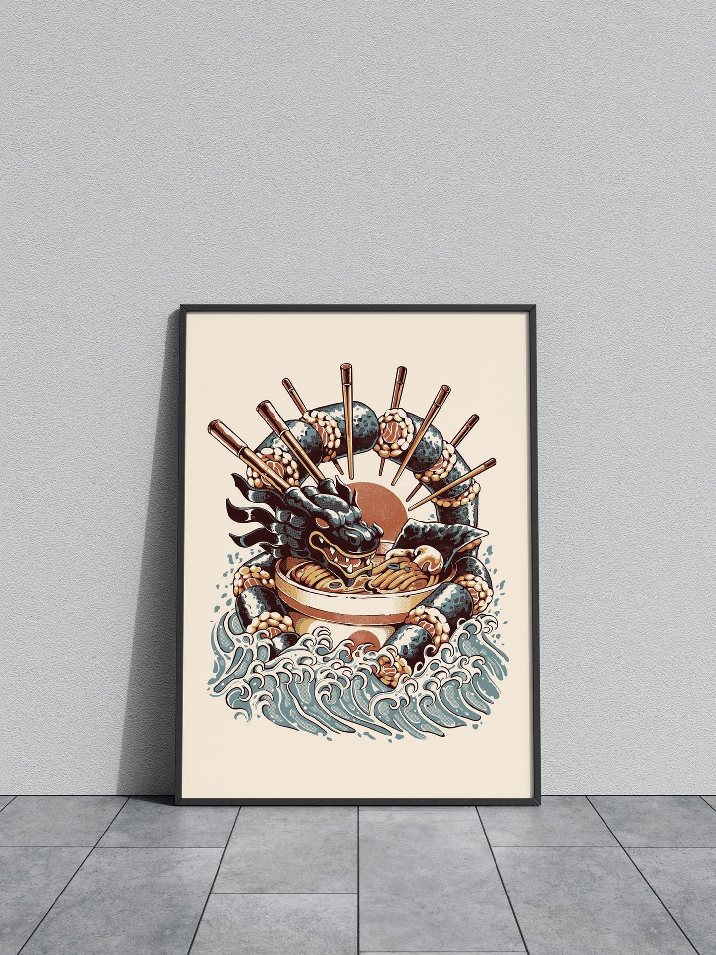 Dragon Sushi Ramen Asian Style Poster | Wall Art for Home & Office | High-Quality Print