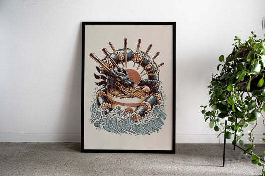 Dragon Sushi Ramen Asian Style Poster | Wall Art for Home & Office | High-Quality Print - High-Quality Visual Display