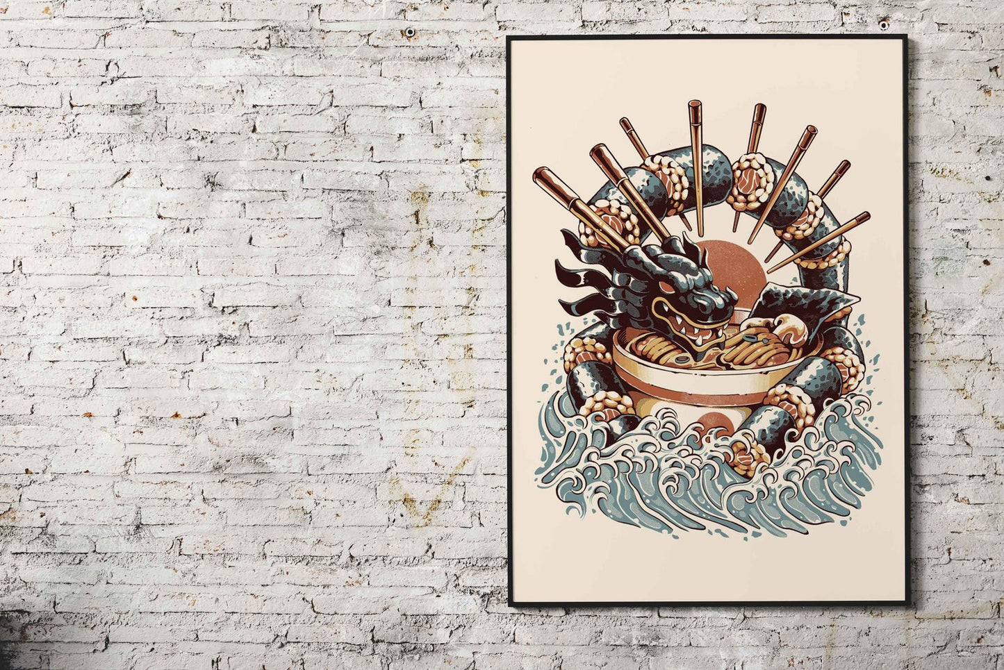 Dragon Sushi Ramen Asian Style Poster | Wall Art for Home & Office | High-Quality Print