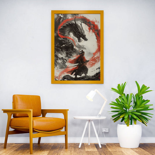 Dragon Warrior Fury Asian Style Poster | Wall Art for Home & Office | High-Quality Print - High-Quality Visual Display