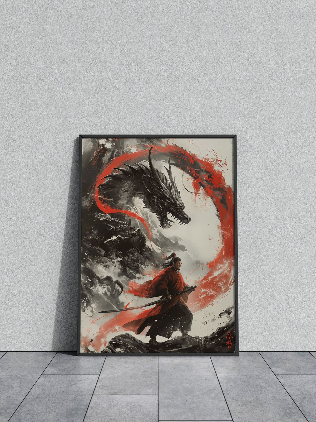Dragon Warrior Fury Asian Style Poster | Wall Art for Home & Office | High-Quality Print - High-Quality Visual Display