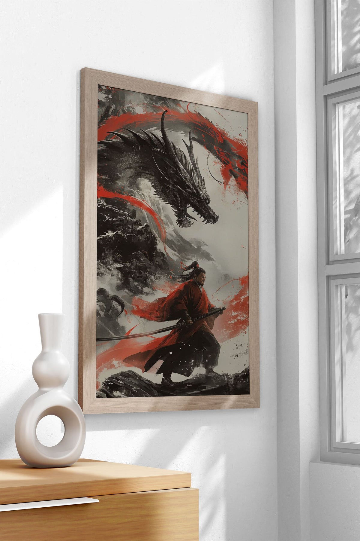 Dragon Warrior Fury Asian Style Poster | Wall Art for Home & Office | High-Quality Print - High-Quality Visual Display