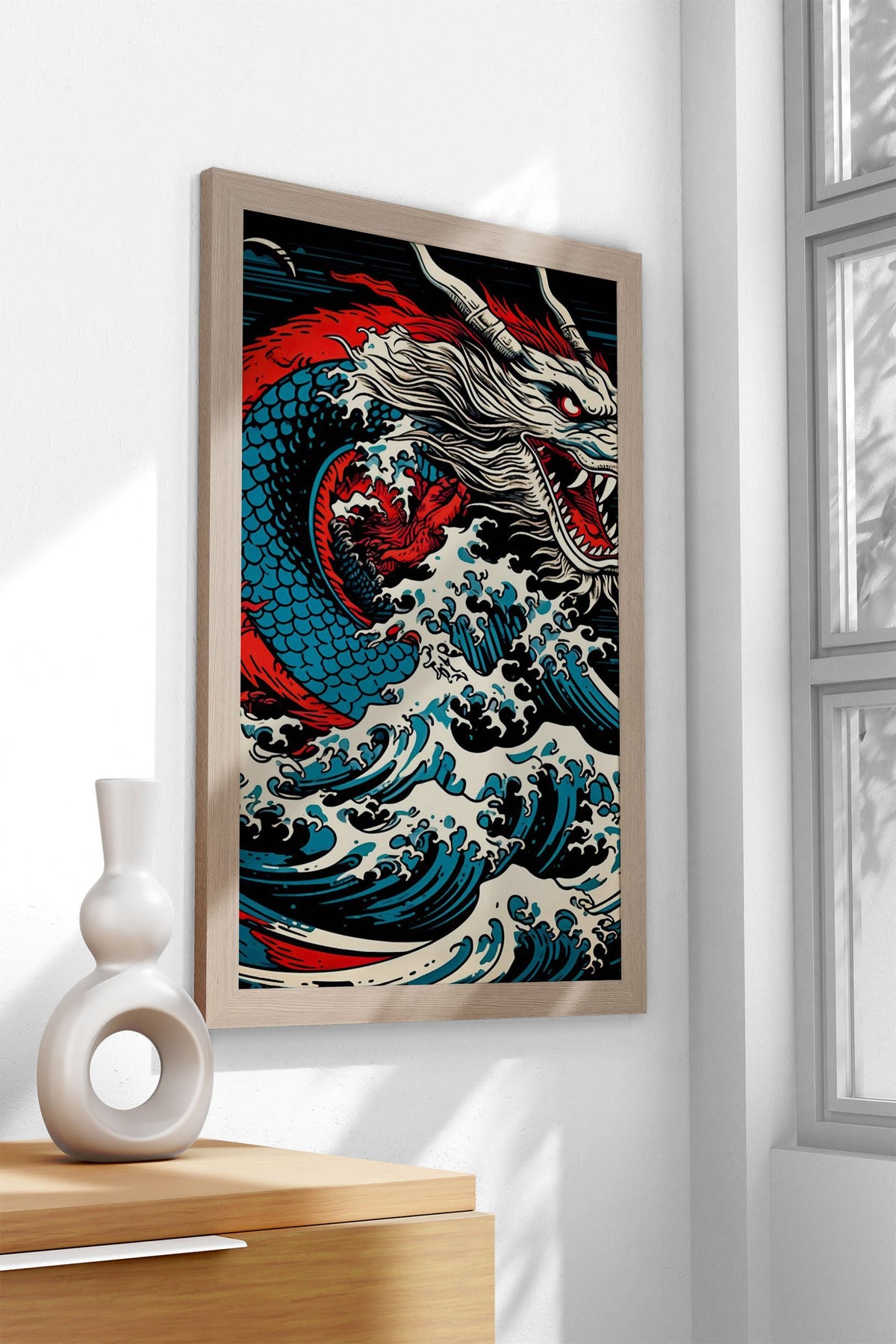 Dragon Wave Japanese Asian Style Poster | Wall Art for Home & Office | High-Quality Print - High-Quality Visual Display