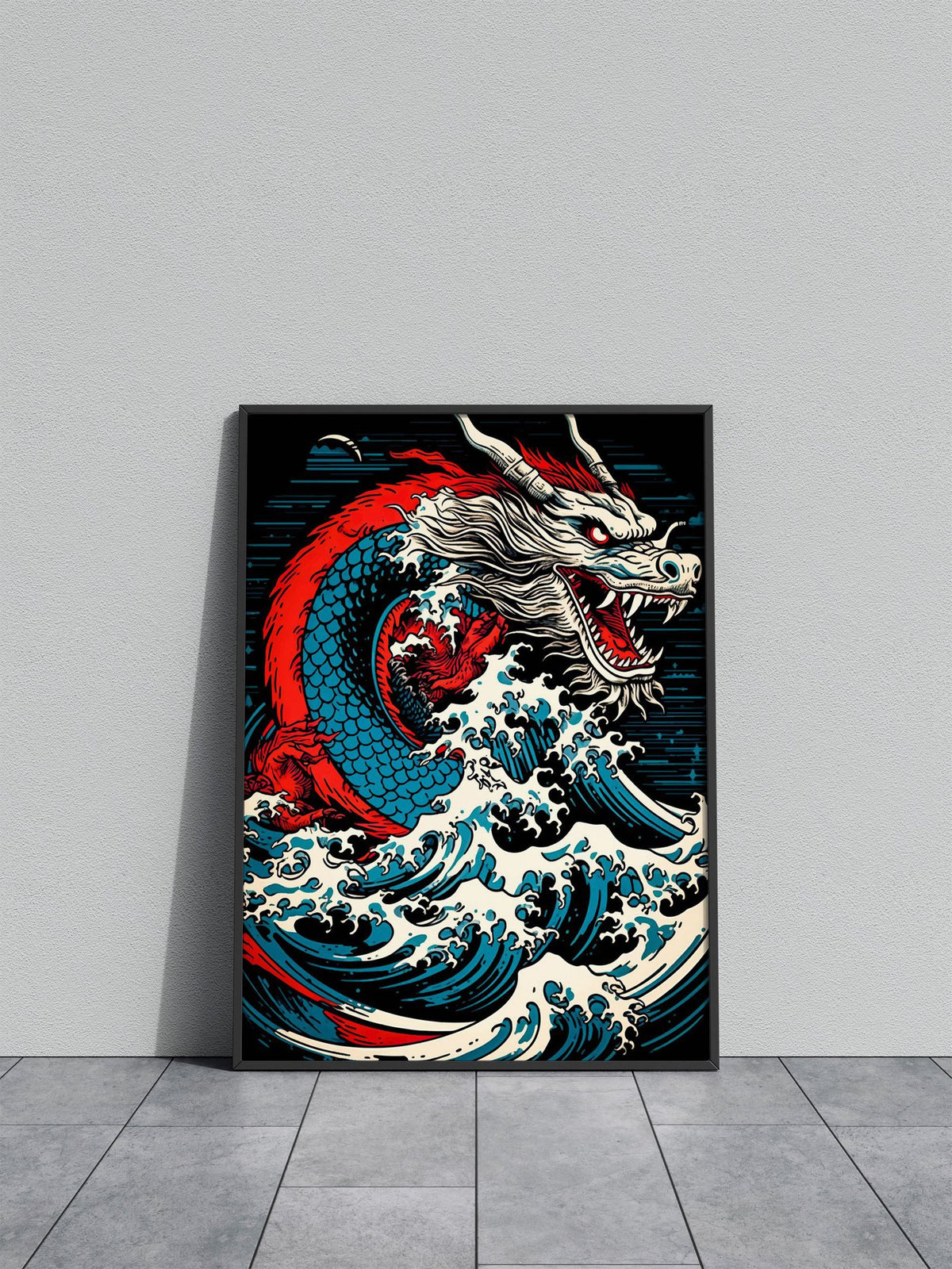 Dragon Wave Japanese Asian Style Poster | Wall Art for Home & Office | High-Quality Print - High-Quality Visual Display