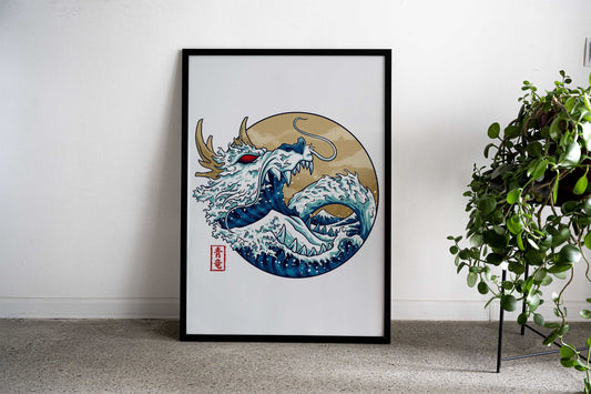 Dragon Wave Off Kanagawa Asian Style Poster | Wall Art for Home & Office | High-Quality Print - High-Quality Visual Display