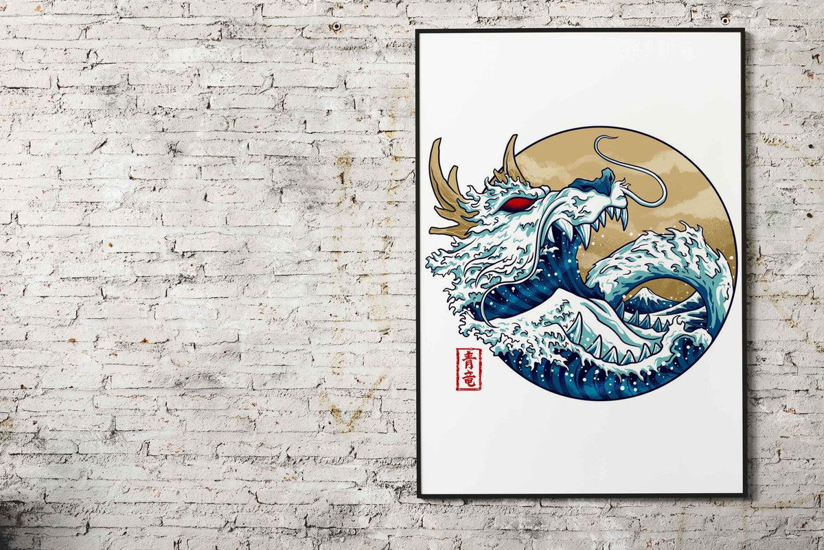 Dragon Wave Off Kanagawa Asian Style Poster | Wall Art for Home & Office | High-Quality Print - High-Quality Visual Display
