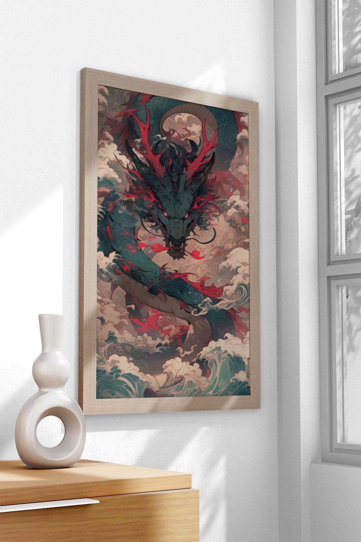 Dragon Waves Japanese Asian Style Poster | Wall Art for Home & Office | High-Quality Print - High-Quality Visual Display
