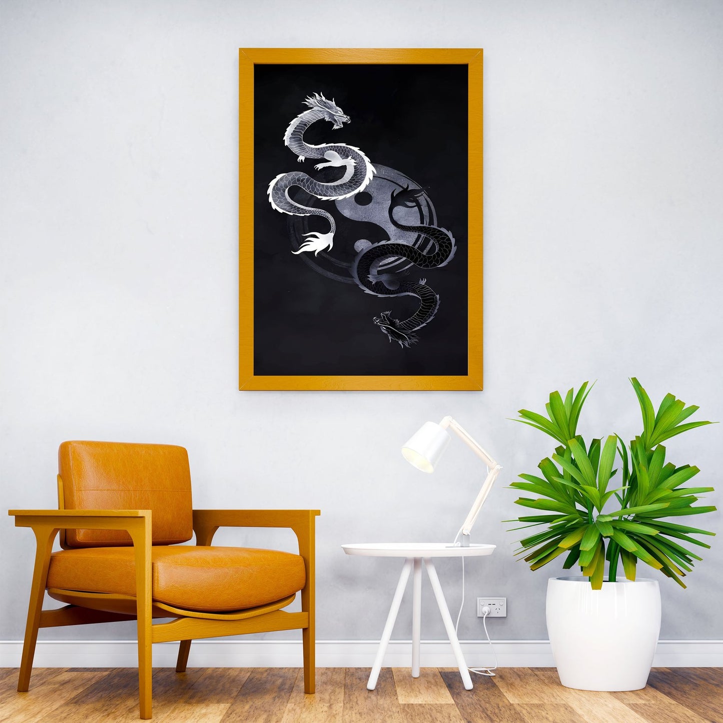 Dragon Yin Yang II Asian Style Poster | Wall Art for Home & Office | High-Quality Print