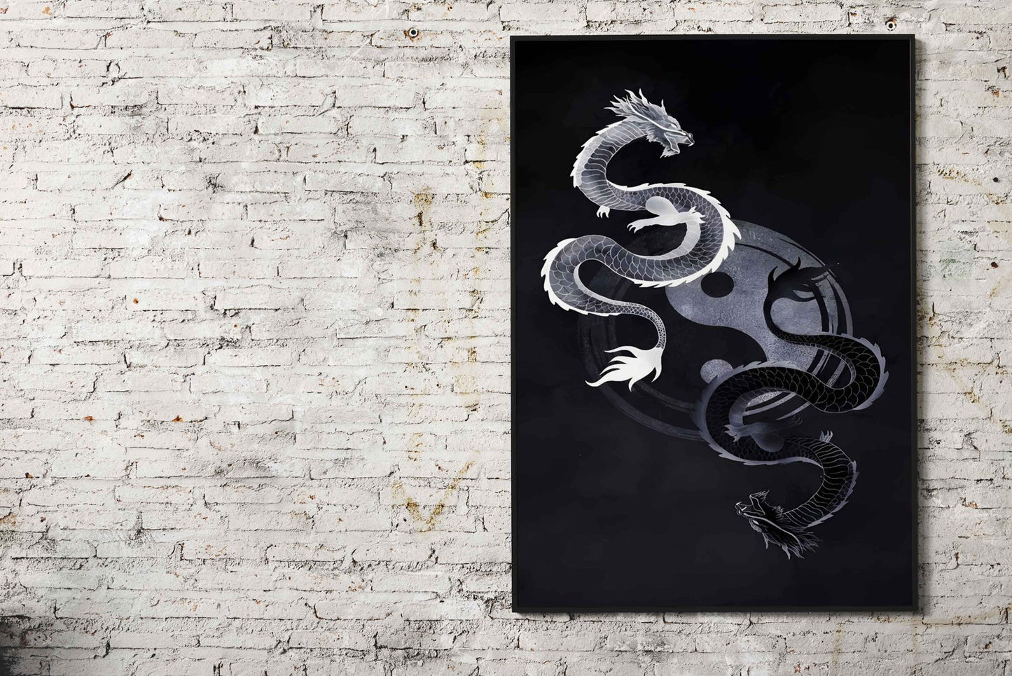 Dragon Yin Yang II Asian Style Poster | Wall Art for Home & Office | High-Quality Print